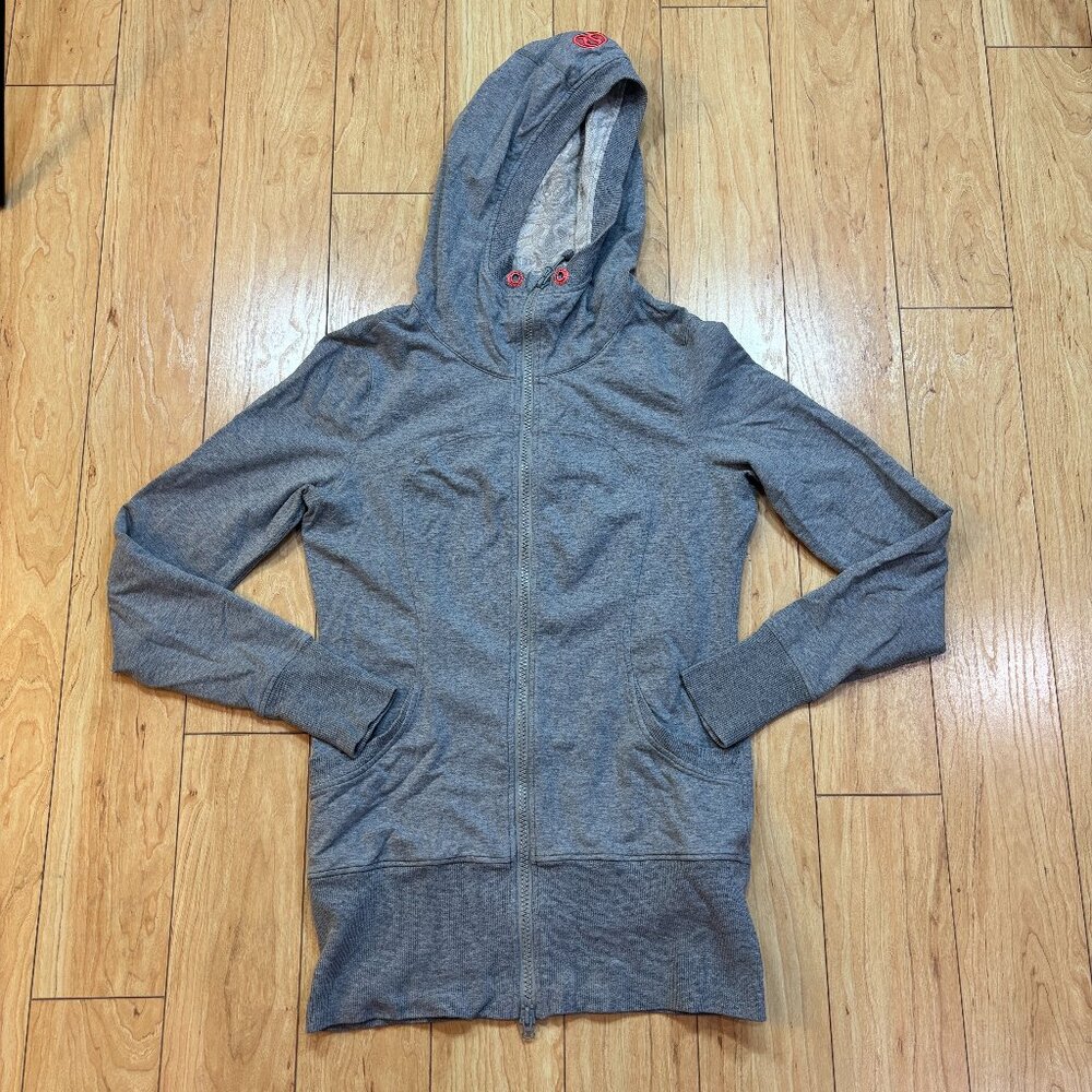 Lululemon Live Simply Full Zip Jacket Gray Pink Women's Size 8?